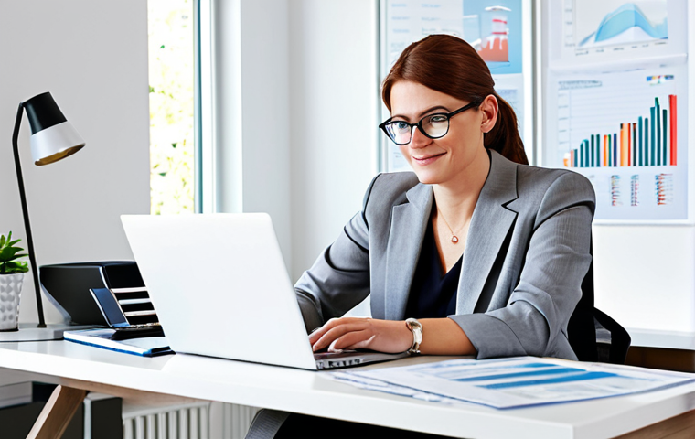 세무사 자격증으로 가능한 업종 - Independent Tax Advisor**
"A professional tax advisor, fully clothed in business casual attire, wor...